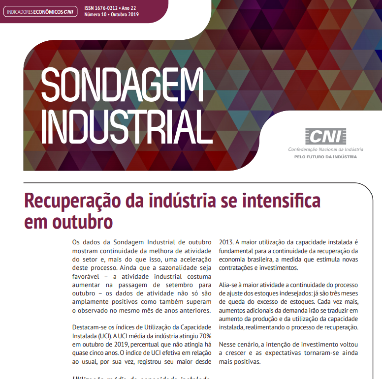 Sondagem Industrial – Outubro/2019