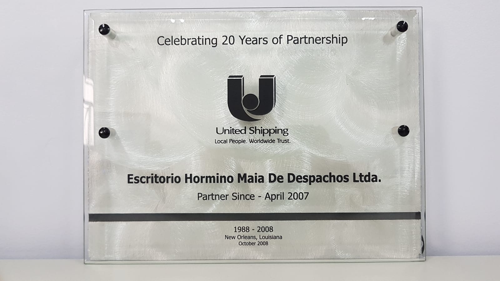 COMEMORANDO 20 ANOS DE PARCERIA – UNITED SHIPPING